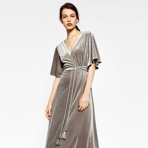 Zara | Crossover Velvet Dress